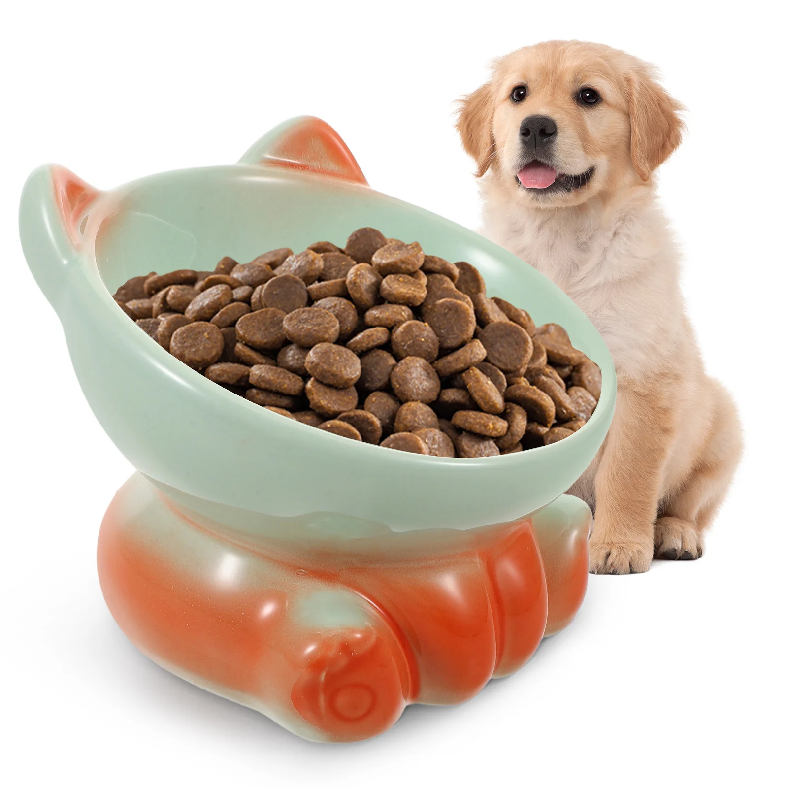

Elevated Ceramic Pet Bowl for Cats and Small Dogs Raised Feeding Station Digestion Stylish Home Decor Compatible