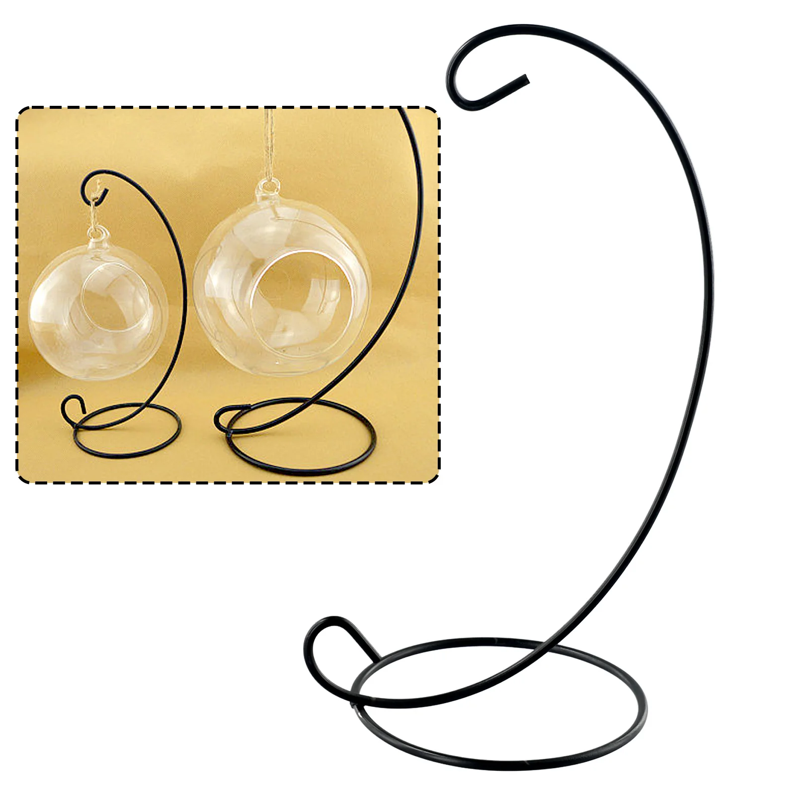 5/10 PCS Bauble Holder Ornaments Hanging Display Plant Stand Hanger Iron Art Home Decoration Glass Ball Hanging Stand Holders