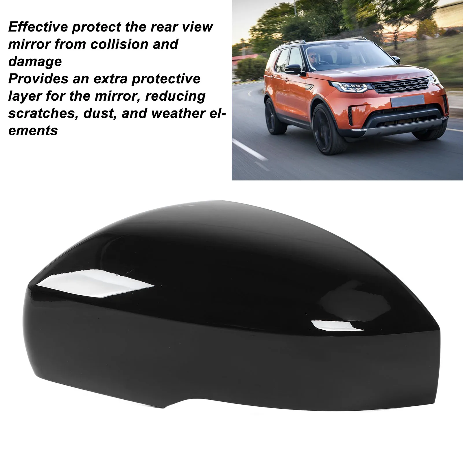 Glossy Black Side Mirror Cap Strong Protection Scratch Proof Long Durability for Range Rover Sport L494 2014 to 2021