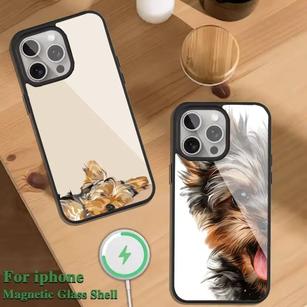 

Yorkshire Terrier Dog Phone Case For Magnetic Wireless Charge Cover For iphone 16 15 14 13 12 11 Pro Max Plus Coque
