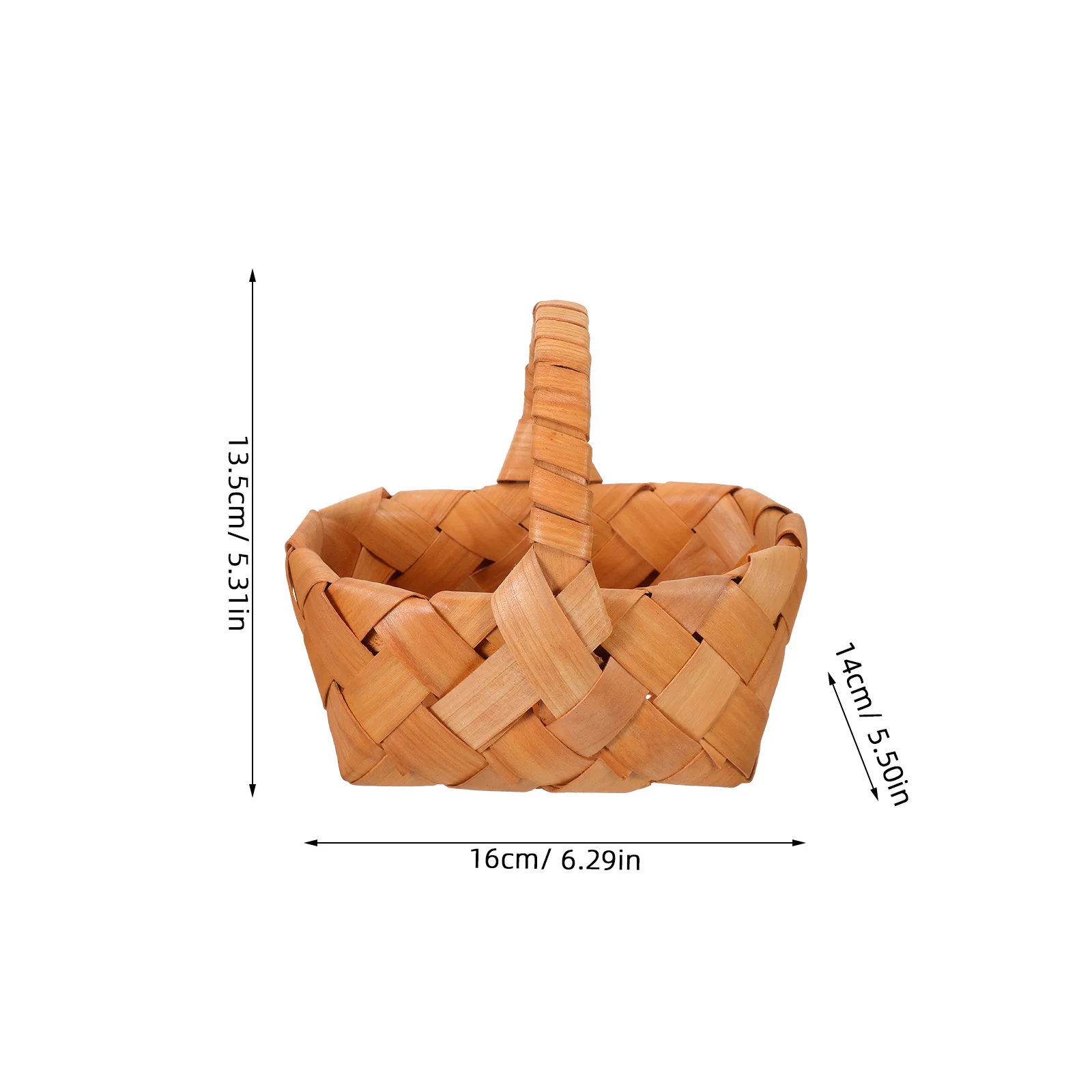 4 قطعة سلال منسوجة صغيرة مع مقابض حصاد صغير لصالح حفلات الزفاف ديكور نزهة سلة التخزين رقاقة الخشب