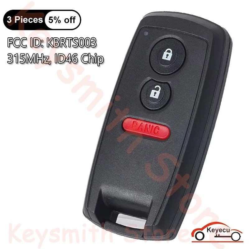 

KEYECU 3 кнопки 315 МГц ID46 чип для Suzuki Grand Vitara SX4 2006-2014 автоматический умный пульт дистанционного управления TS003 FCC ID: KBRTS003