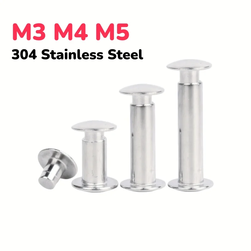 M3 M4 M5 304 Stainless Steel Round Mushroom Head Semi Hollow Set Male and Female Blind Rivet
