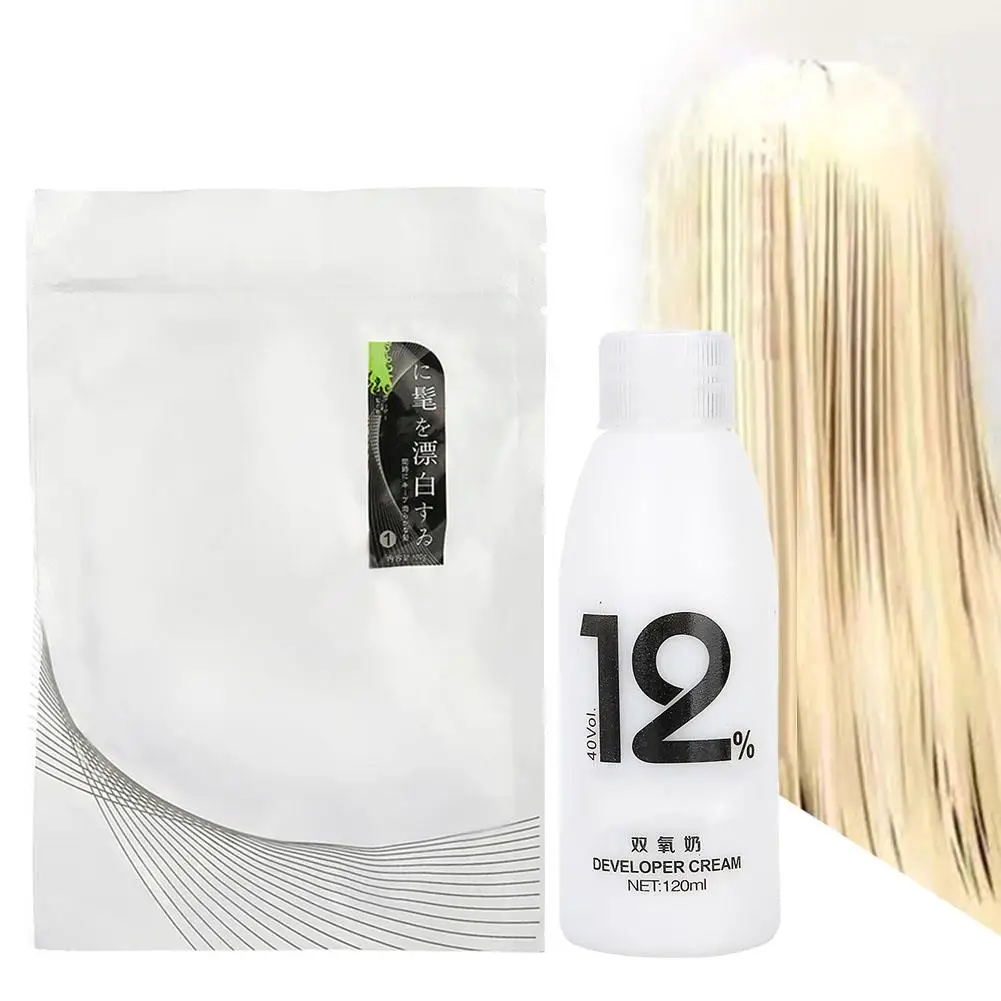 Hair Whitening Cream Kit Salon Hair Color Lightening Powder Dioxygen Milk Hair Styling Tool 100g