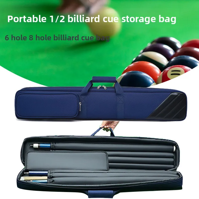 Professional 6-Hole 8-Hole Nylon Pool Cue Case with Cue Tube 125cm Large Capacity Snooker Billiard Stick Bag Waterproof Hot Sale