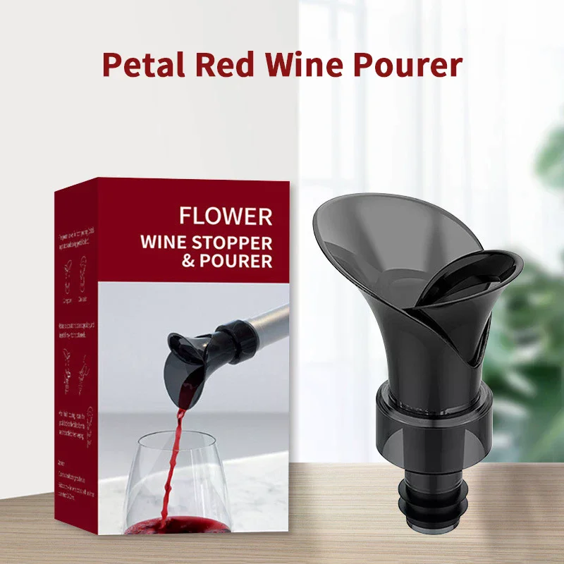 Wine Dispenser Petal Shaped Red Wine Vacuum Fresh-keeping Stopper 2-in-1 Wine Storage Fast Dispenser Household Wine Dispenser