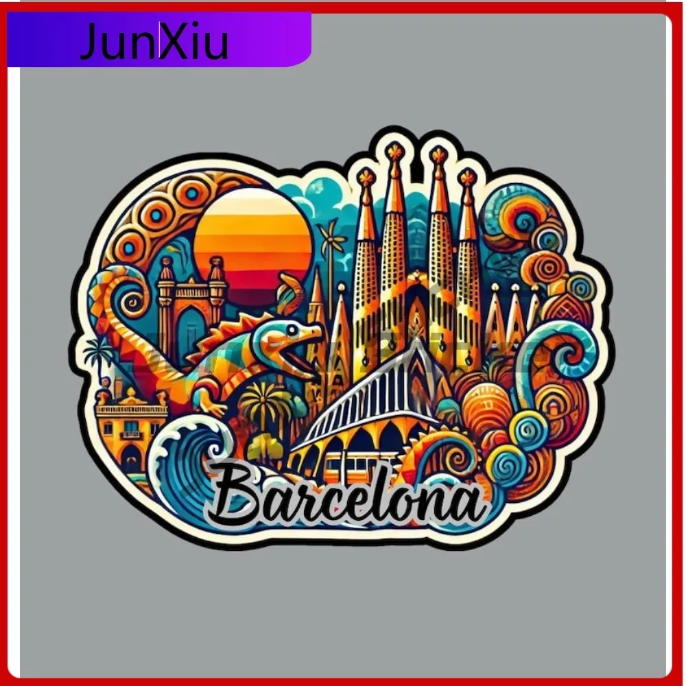

Barcelona Spain Travel Waterproof Sticker Motorcycle Helmet Decal and Stickers for Rv Car Truck Electric Scooter Decoration Exte