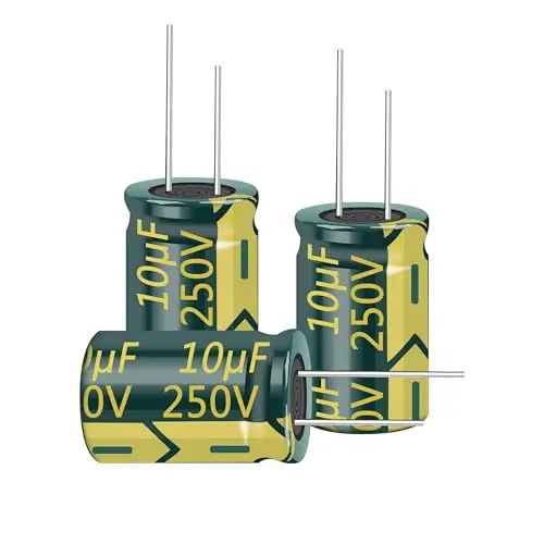 

20Pcs 250V 10UF Capacitor 8x12MM(0.31x0.47in) High Frequency Aluminum Electrolytic Capacitors for TV, LCD Monitor, Game