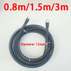 Spring Pipe Dredging Tool 0.8/1.5/3m Electric Drill Sewer Dredge Extension 12mm Diameter for Bathroom Kitchen Toilet Cleaning