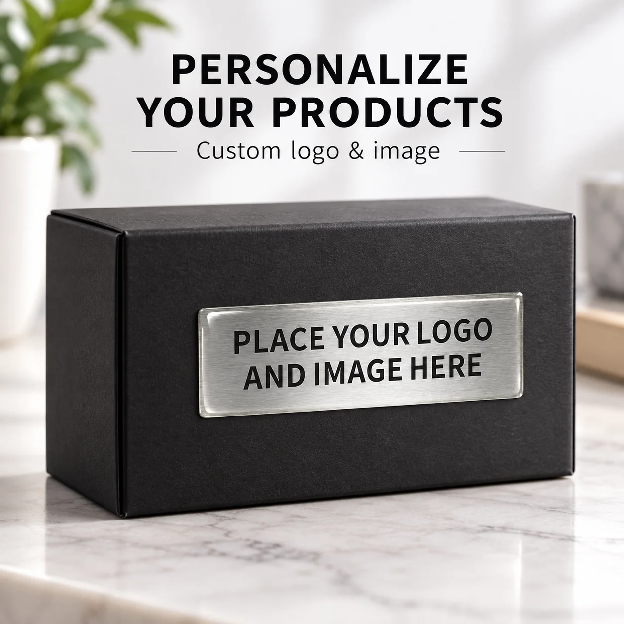 Custom Epoxy Sticker with Faux Brushed Silver Metal Finish, Personalized Logo, Text & Image, 1mm Thick Glossy Domed Label for Pr