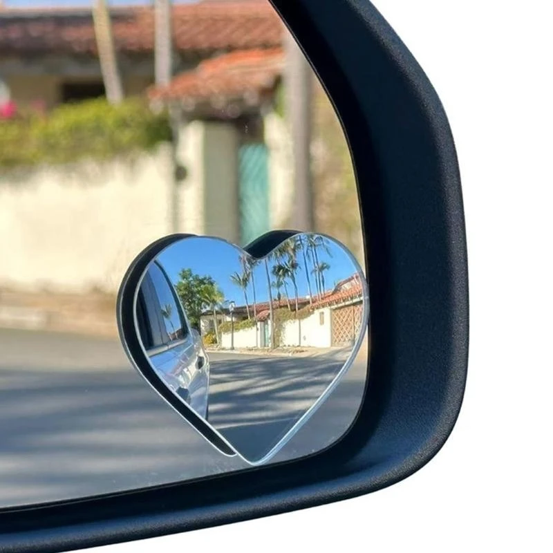 U1JF Blind Spots Mirrors Wide Side Mirror for Car SUV Car Accessory Heart Shaped Convex Rearview Side Mirror Universal