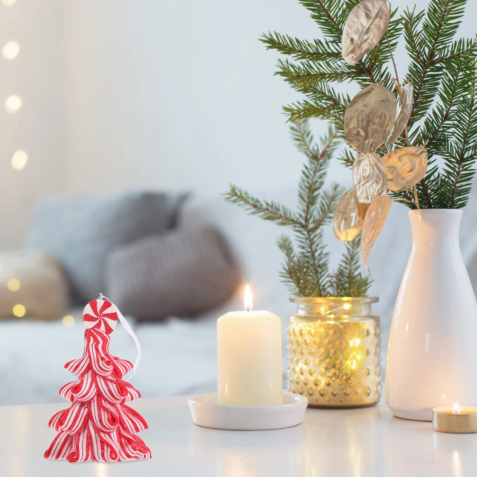 

Clay Christmas Tree Pendant Lightweight Holiday Decoration Christmas Tree Hanging Ornament Rustic Xmas Party Ornament