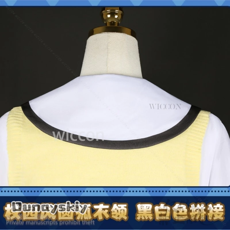 أنيمي Galgame جيوب الصيف تأثيري Tsumugi Wenders زي سترة صفراء JK زي مدرسي فستان لوليتا شعر مستعار جيراي كي مخصص