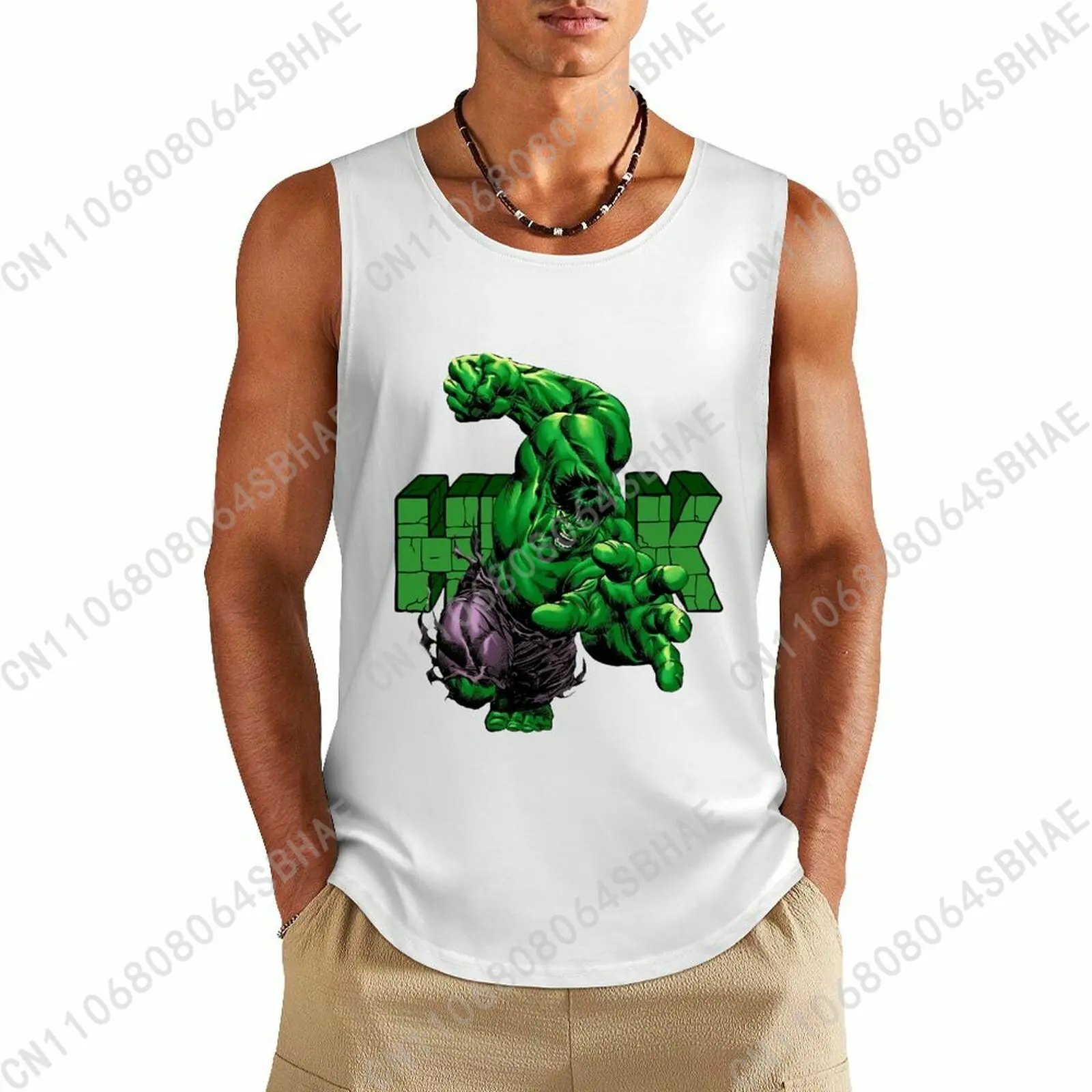 

Marvel The Incredible Hulk Custom Pattern Mens Cotton Tank Top Cotton Sleeveless Shirt Men Undershirt Personalized Gifts Cosplay