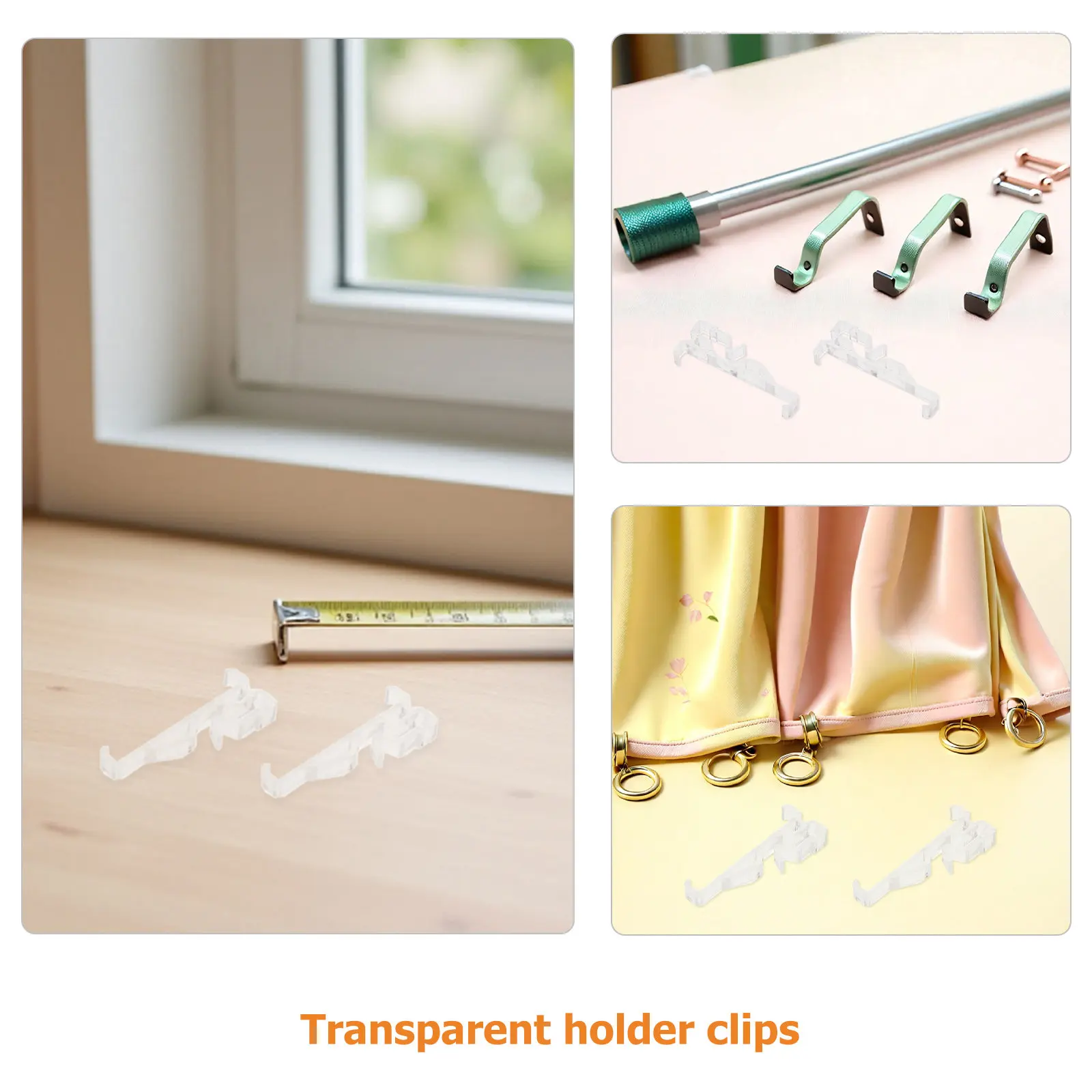 36Pcs Blind Clips for Valance Transparent Hidden Channel Window Valance Clips Plastic Replacement Accessories for Horizontal