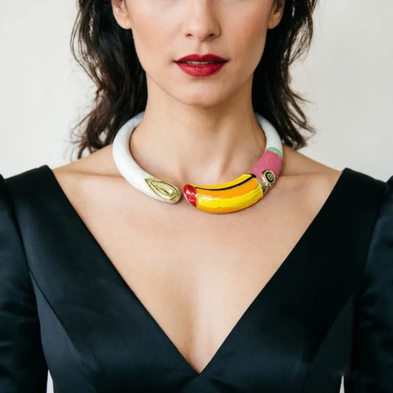 

Designer Exaggerated Colored Enamel Parrot Collar Necklace for Women Fashionable Bracelet Bangles Luxury Fashion Jewelry Set