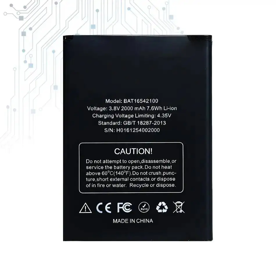 BAT16542100 For Doogee X9 Mini High-Efficiency 2000Mah Mobile Phone Battery Durable