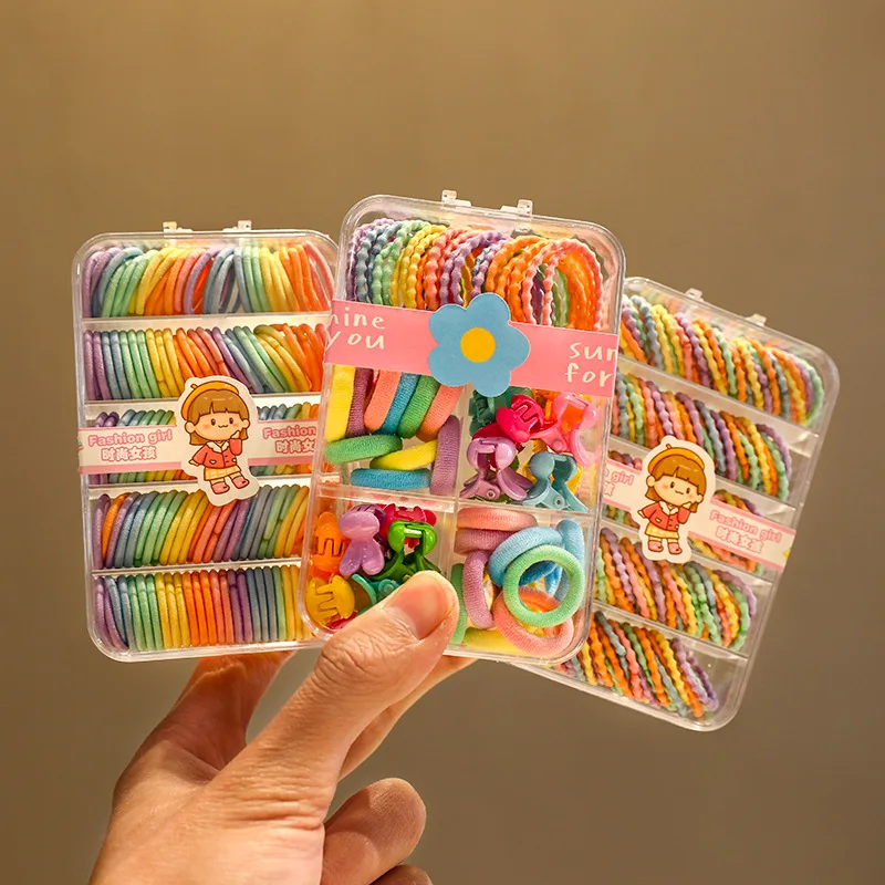 2026 Neu 150 Stück/Box Mini Dünne Regenbogen Baby Haargummis Hochelastische Nylon Spiralförmige Schonende Haarbänder für Kleinkinder Mädchen Kinder – Detail 3