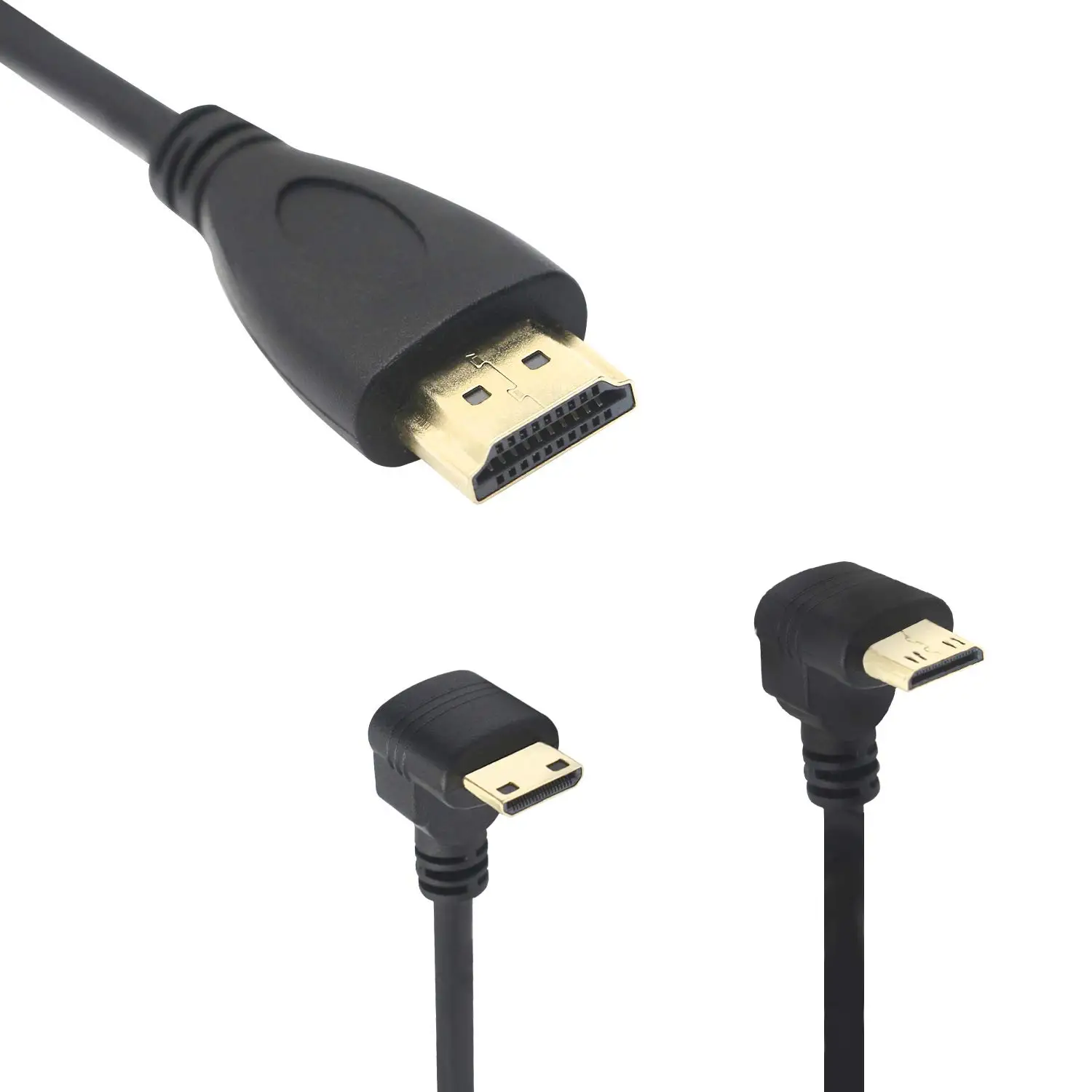 Kabel HD do Mini-HD 90 stopni w górę/w dół/w lewo/prostopadły HD C męski na męski przewód konwertera do tabletu z aparatem ekran do laptopa HDTV