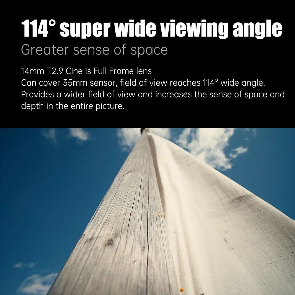 7artisans 14mm T2.9 Full Frame 114°Ultra-Wide-Angle MF Spectrum Cine Lens For Sony FE A7C Nikon Z Leica SL SIGMA FP Canon RF R5