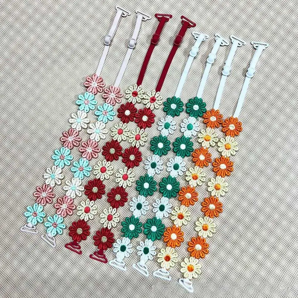 جديد الأزهار أشرطة حمالات الصدر البوليستر الدانتيل الكتف الأشرطة قابل للتعديل الزخرفية الأزهار أحزمة الكتف