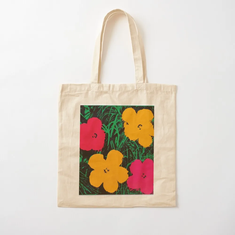 Andy Warhol Flowers T-Shirt Tote Bag eco bag folding Portable shopping bag shopper women bags woman 2025