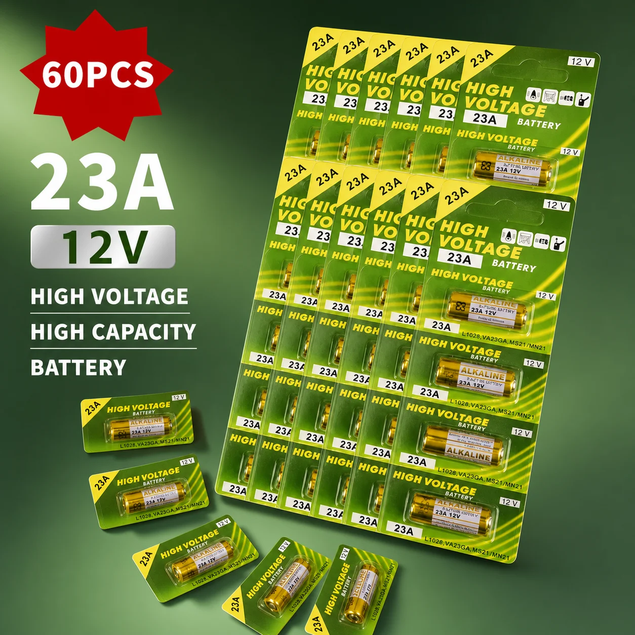 23A 12V Alkaline Replacement Battery 58mAh A23 E23A K23A L1028 5-60PCS for Remote Control Doorbell Toys Flashlight