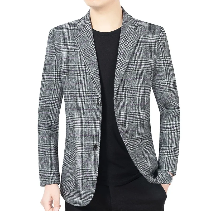 Männer Plaid Blazer Jacken neue Frühling Herbst Freizeit anzüge Jacken Mäntel Männer Business Abend garderobe Männer Slim Fit Blazer Größe 4xl