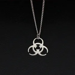 New Stainless Steel Biochemical Logo Pendant Necklace, Trendy Men And Women, INS Street Punk Hip-Hop Jewelry