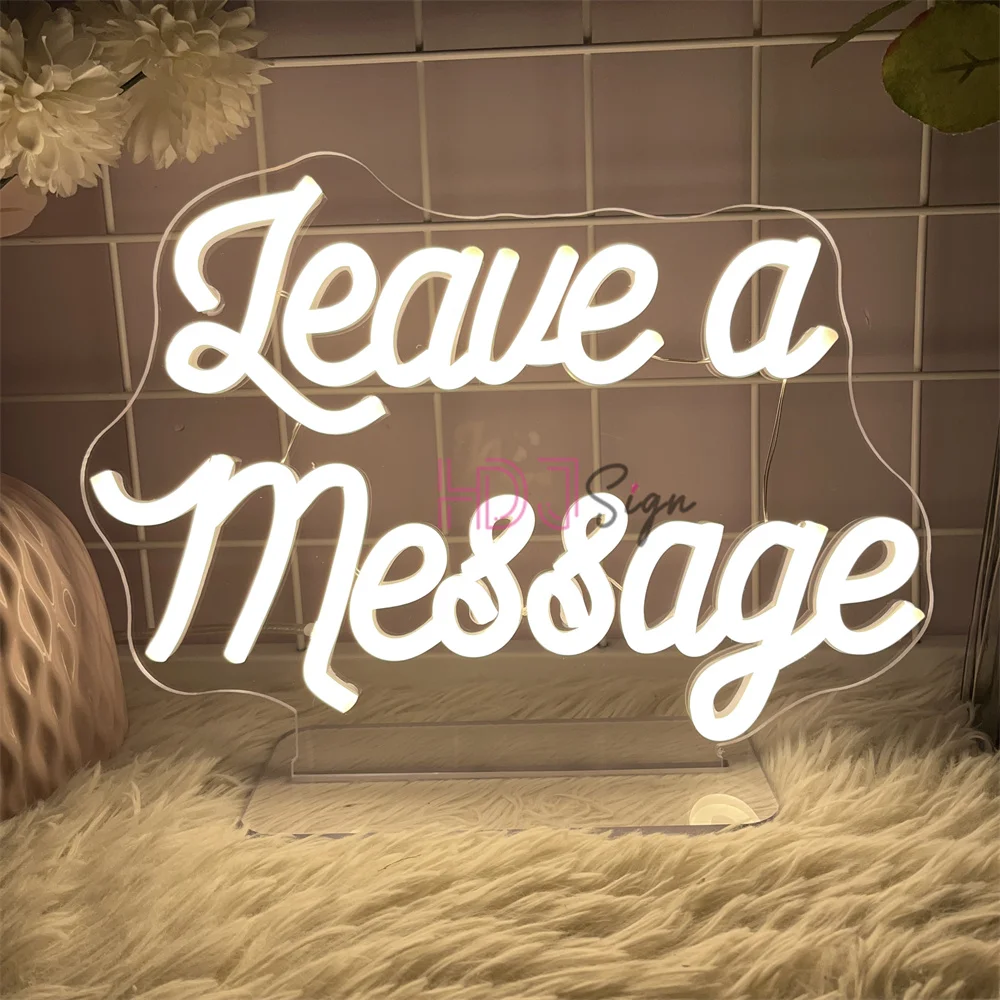 Leave A Message Neon Led Sign Home Wall Art Decor Coffee Cafe Neon Lights USB Wedding Cafe Bar Party Bedroom Decoeation Signs
