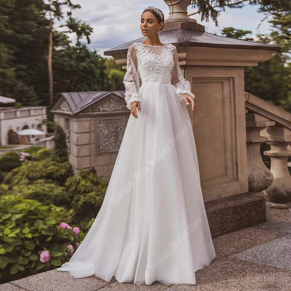 2025, elegante Damen-Hochzeitskleider, hochwertige A-Linie, Tüll-Brautkleider, Wischlänge, Bankett, Vestidos de Novias, individuell gestaltet