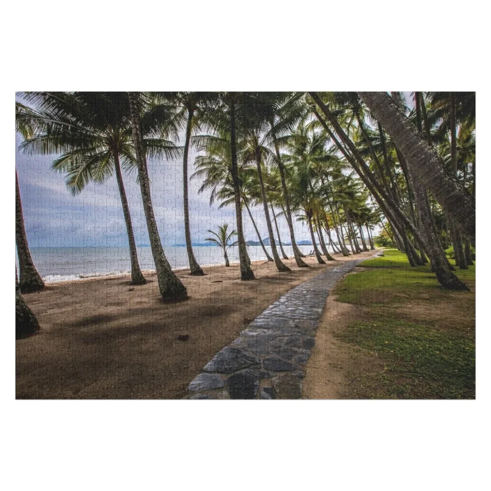 Tropical Paradise, Palm Cove Beach, Queensland Australia Jigsaw Puzzle Wood Animals Personalized Name Jigsaw Custom Puzzle