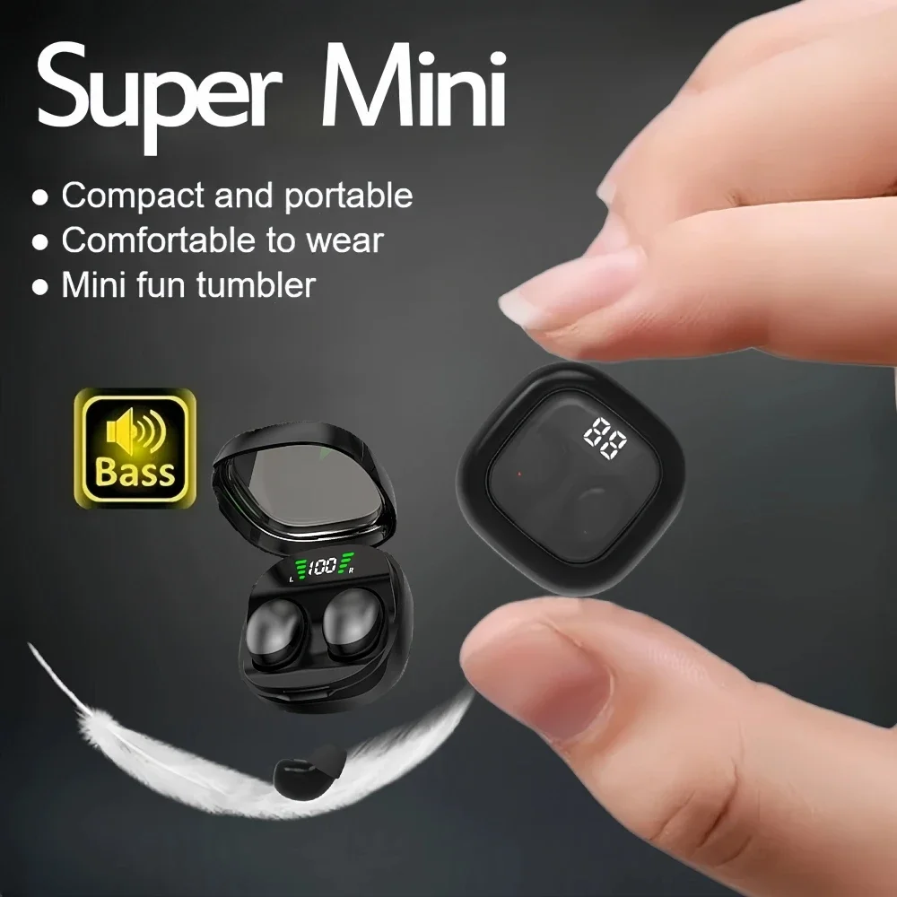 Mini sommeil sans fil Bluetooth casque TWS casques avec micro stéréo Sport dans l'oreille écouteur longue veille HD appel écouteurs jeu