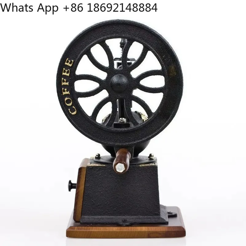 Retro Hand Crank Bean Grinder for Home Coffee Bean Grinding Cast Iron  Big Wheel Grinder