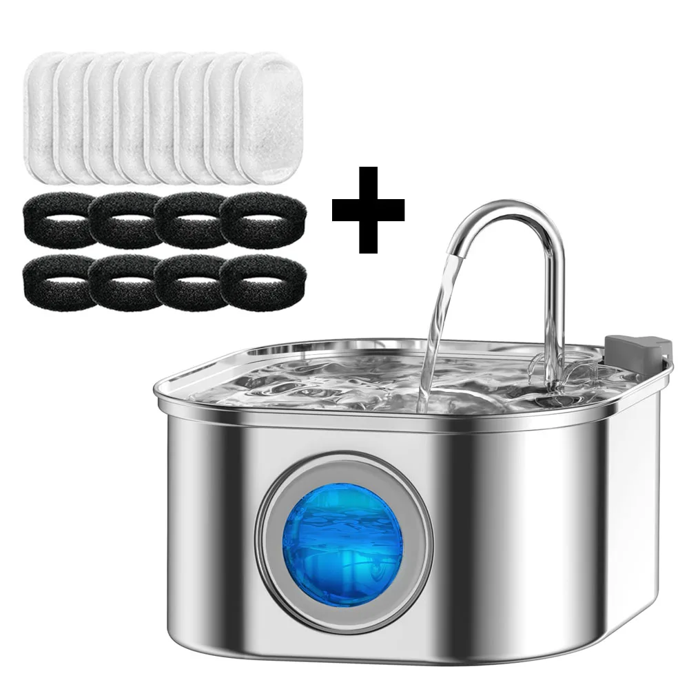 Transparant Venster Kat Water Dispenser met sensor 3.2L/108oz Super Stil & Huisdieren Auto Filter Rvs katten Waterfontein