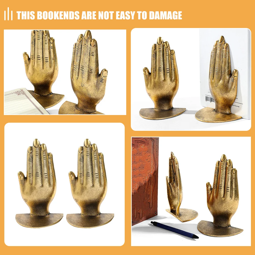 

1Pair Retro Metal Book Ends Iron Material Bookend Decorative Organizer for Shelves Heavy Books Study Room Book Ends