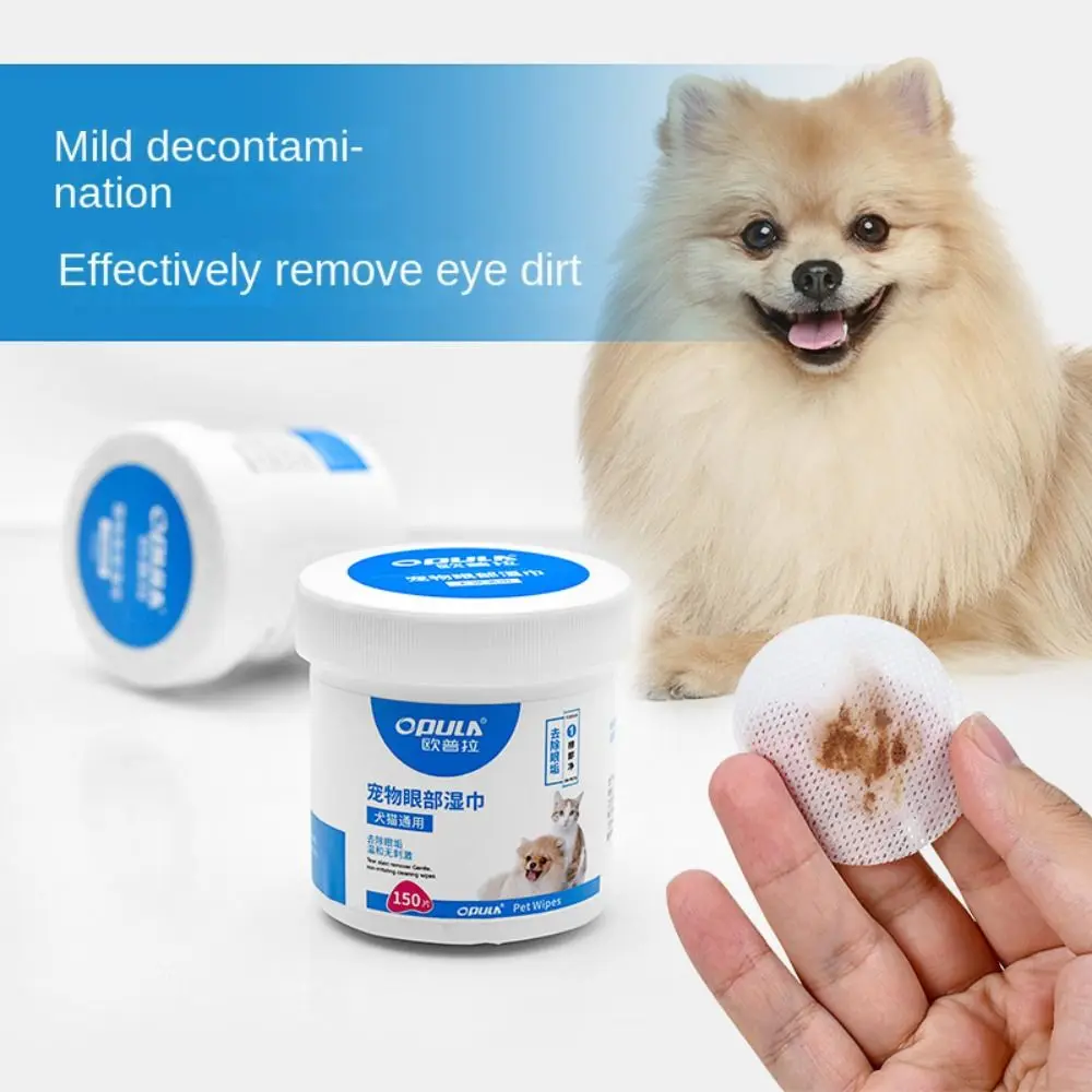 150Pcs Pet Eye Wipes Cats And Dogs Tearmark Wet Wipes Dog Cat Eyes Ears Cleaning Paper Towels Cats And Dogs Universal No Irr