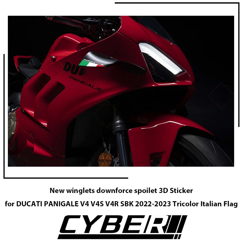 

Новые 3D наклейки winglets downforce для DUCATI PANIGALE V4 V4S V4R SBK 2022-2023 трехцветный итальянский флаг