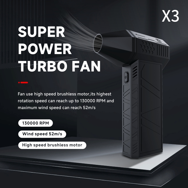  X3 130000RPM Wind Speed 52m/s Turbo Jet Fan Turbo Fan Industrial Duct Fan Brushless Motor Car Dryer