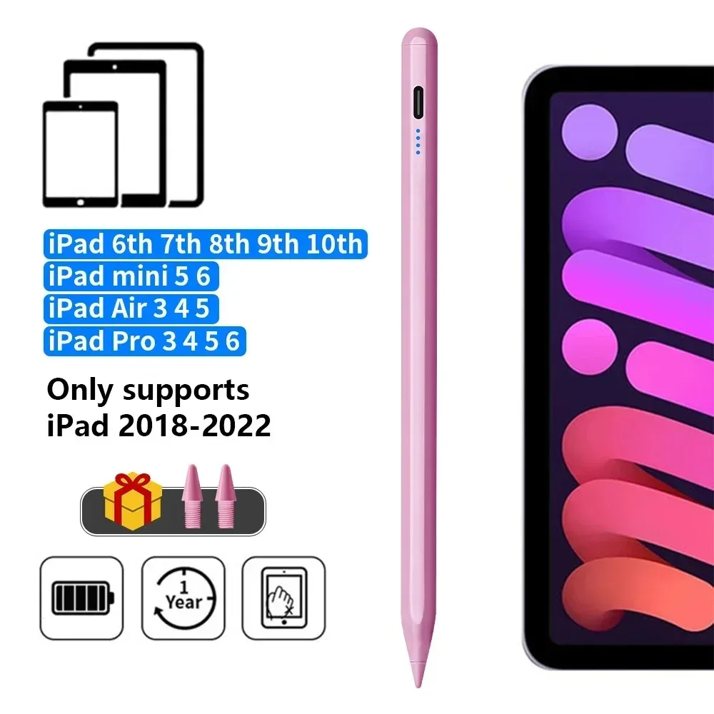 Eingabestift für Apple Pencil, LED-Betriebsanzeigen, Palm Rejection Touch Pencil für IPad von 2018 bis 2025 Jahren