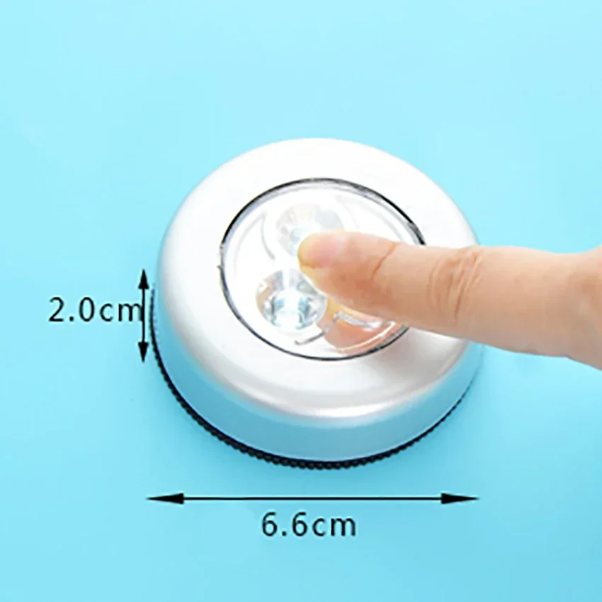 LED Touch Light Push Lamp Night Light Car Home Wall Camping Battery Power Light Lamp Toilet Closet Cabinet Sensor Light Kids