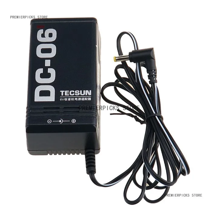 

Оригинальный адаптер зарядного устройства переменного тока TECSUN DC-06 220 В/50 Гц постоянного тока 6 В 300 мА, вилка стандарта США для PL600 PL660 PL-680 R-9700DX PL450 и т. д.