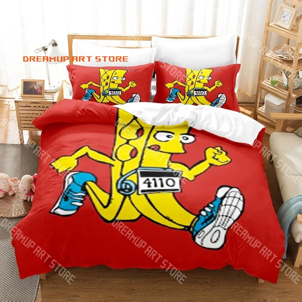 2026 3D Print Funny Running Banana Bedding Set Single Twin Full Queen King Size Bed Set Adult Kid Bedroom Duvetcover Set