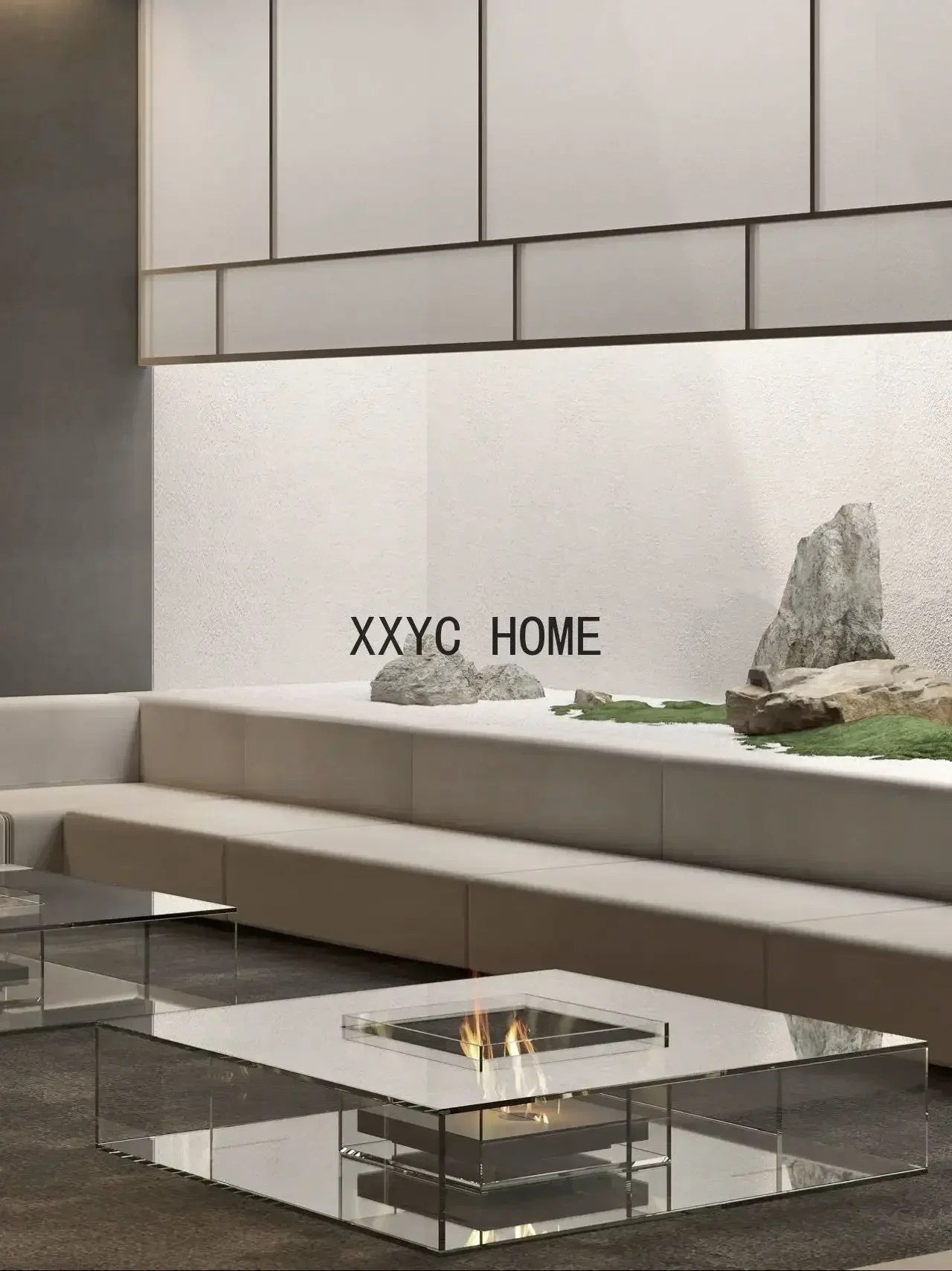 

Italian designer tempered glass coffee table