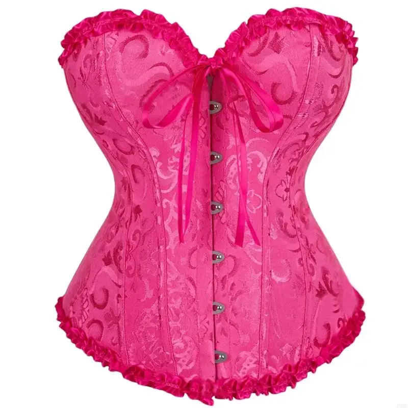 女性用の49meコルセットトップウエストバンドシャーリングシャーリングシャーリング官能的なアンダーバストレースアップ