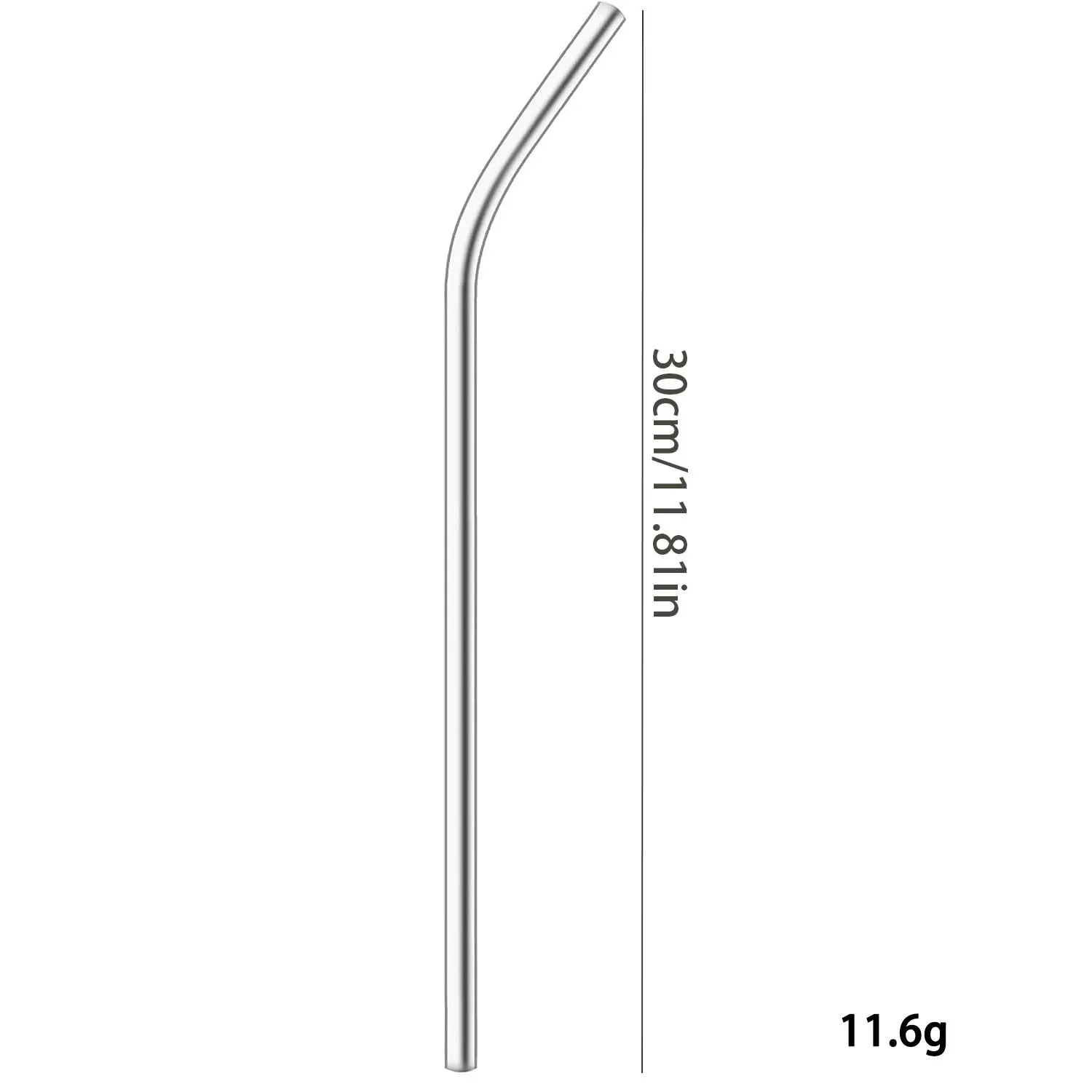 30 cm langer, silberfarbener, wiederverwendbarer Strohhalm aus Edelstahl, ideal für gesundes Trinken, Cocktails und Smoothies. – Detail 9