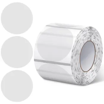Etiqueta térmica 2 Polegada adesivos de impressora térmica redonda transparente, etiqueta térmica direta redonda autoadesiva para design de logotipo 500/rolo