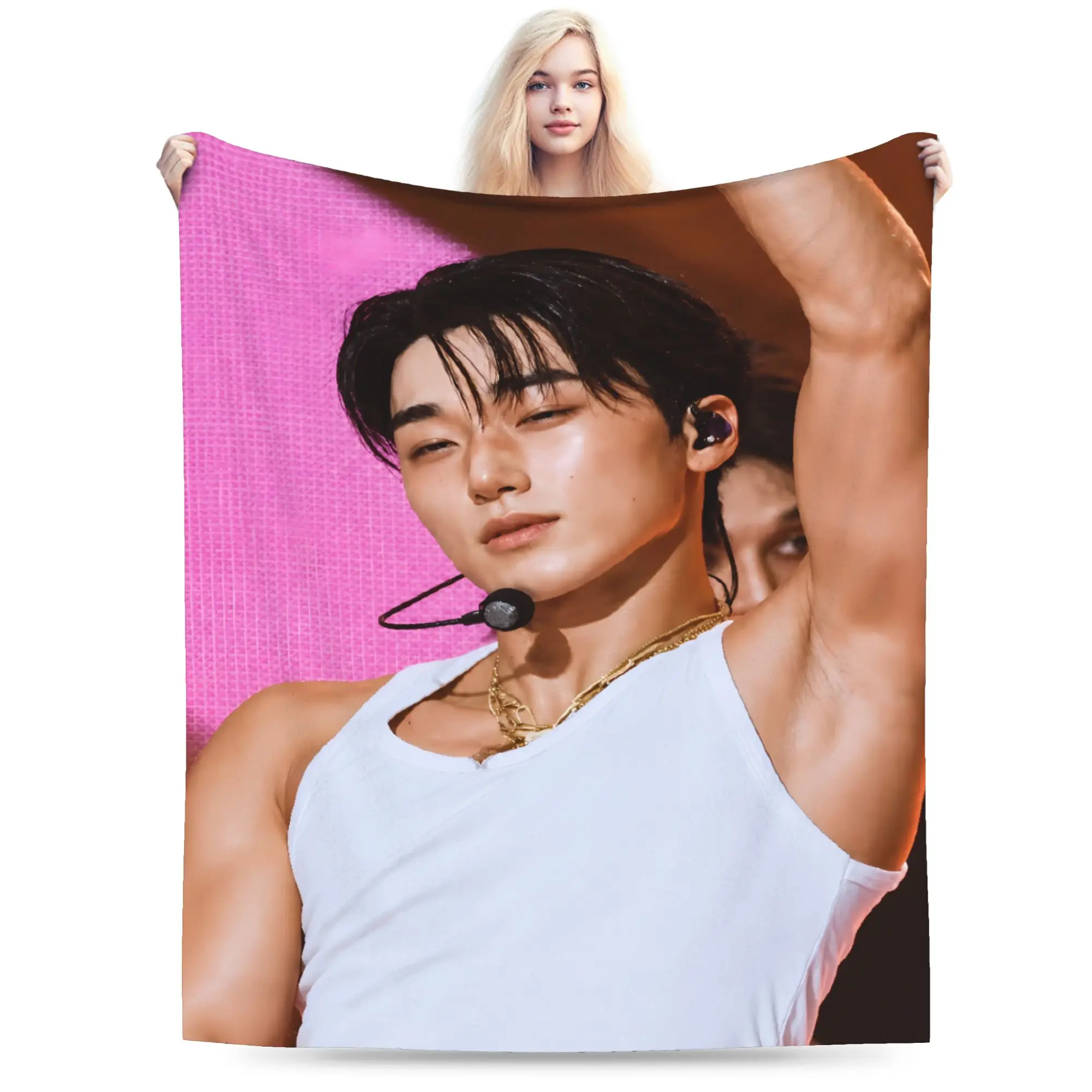 Choi San Bad Ateezs  Blanket Girls  Flannel Throw Blanket For Couch Bed Comfortable Custom Quality Bedspread Gift