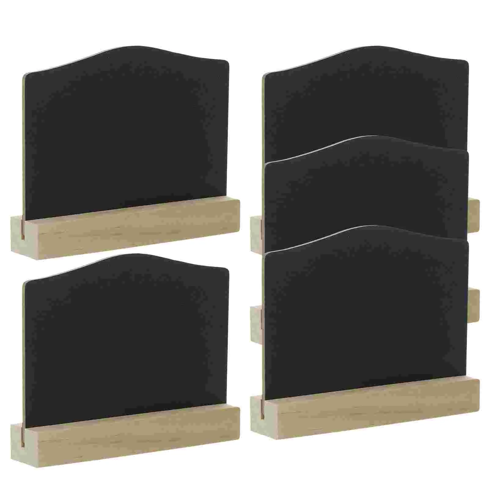 5 Pcs Mini Chalkboards Double Sided Small Signs Rectangle Erasable Reusable Desktop Wood Chalkboards Foldable Stand