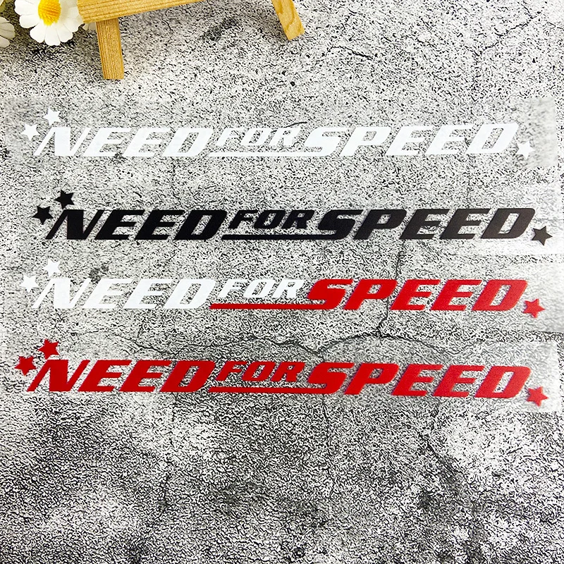 

2pcs/set Assorted Styles "Need for Speed" Text Stickers (White/Black/Red) Waterproof Adhesive Decals for Car Laptop Decor